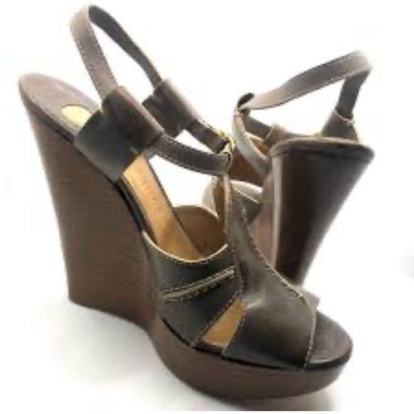 Designer Chloe Saks 5th Ave-Brown Leather Wedge Sandals MSRP$695, sz 38, box/bag - Picture 15 of 16